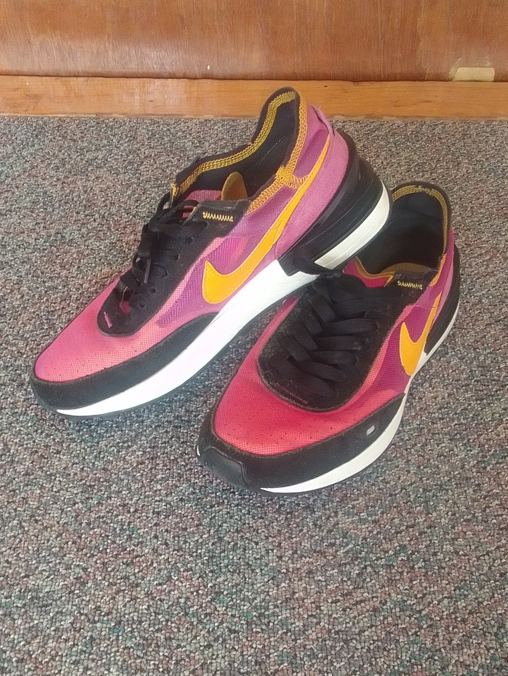 Nike Waffle One Women's Pink & Yellow Sneakers - Size US 8.5